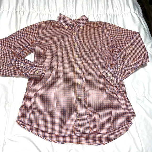 Men's Southern Marsh button up shirt size small orange blue plaid - Picture 1 of 7